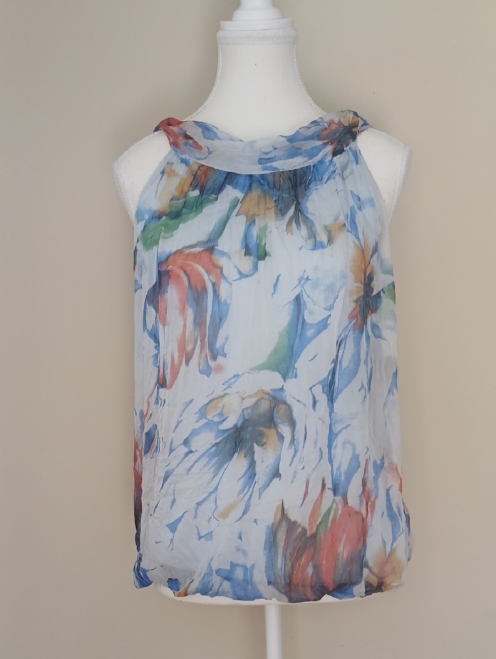 Carla Conti Sleeveless Silk Blouse Size Medium